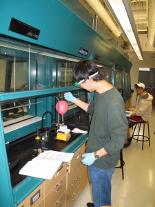 A Student Hard at Work in the Debbert Undergrad Lab